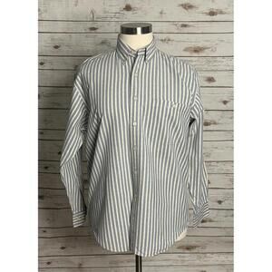 Vintage Ralph Lauren Chaps cotton/linen striped button-down shirt Size 16 1/2